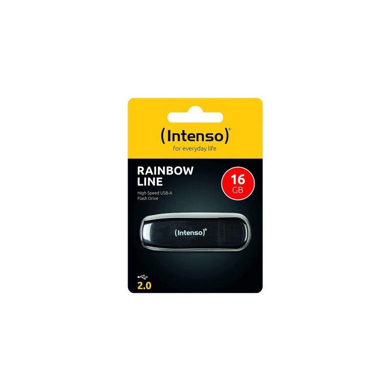 Pendrive Barato Intenso Rainbow Line Memoria USB 2.0 16GB, Negro