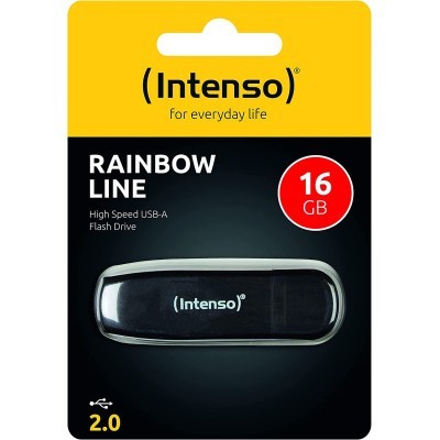 Pendrive Barato Intenso Rainbow Line Memoria USB 2.0 16GB, Negro