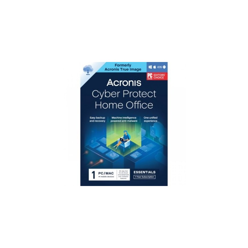 Acronis Cyber Protect Home Office Essentials - 1 Año - 3 PC/MAC + Móviles Ilimitados
