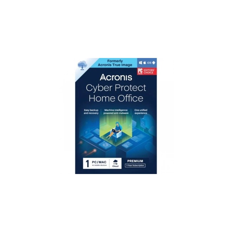 Acronis Cyber Protect Home Office Premium para PC/MAC + 1 TB almacenamiento en la nube - 1 año