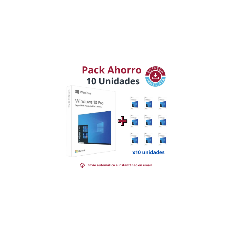 PACK 10 Licencias de WINDOWS 10 PRO