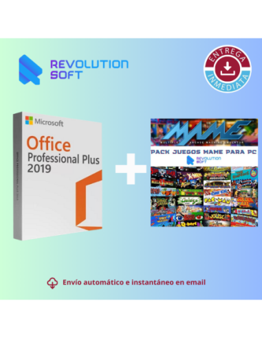 Licencia Office 2019 Pro Plus + Emulador MAME + 14.820 juegos