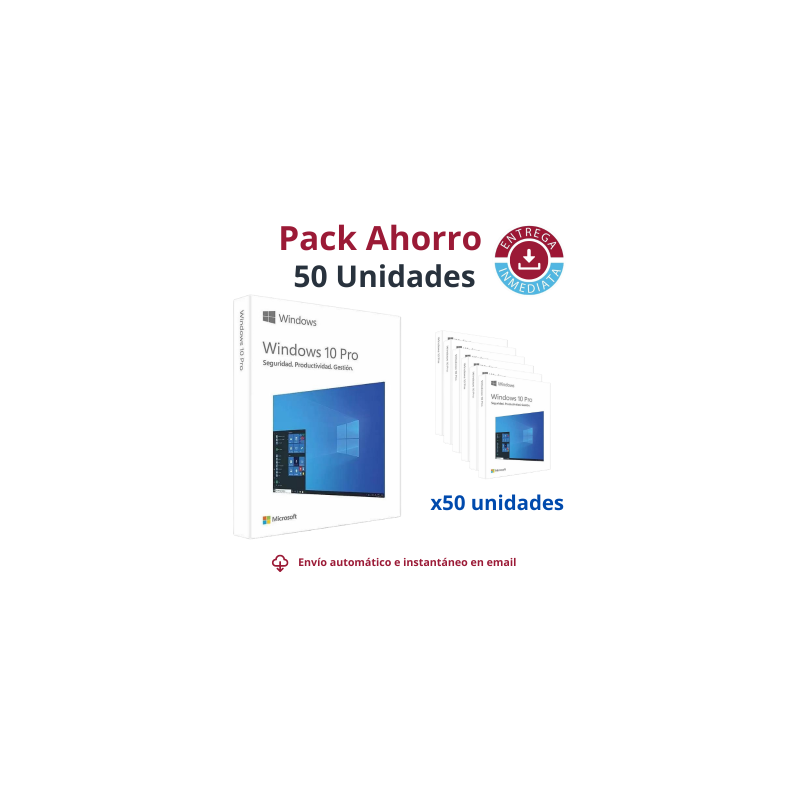 PACK 50 Licencias de WINDOWS 10 PRO