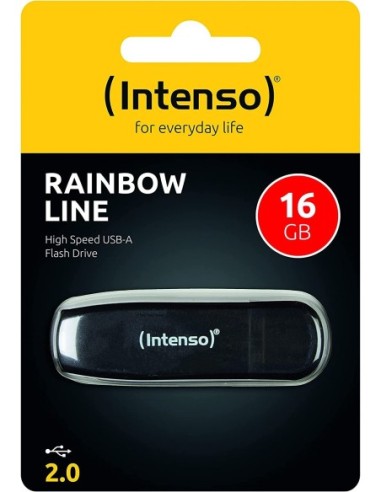 Pendrive Barato Intenso Rainbow Line Memoria USB 2.0 16GB, Negro