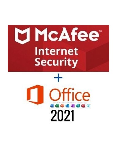 Office 2021 Pro Plus + McAfee Internet Security 10 dispositivos - 1 año