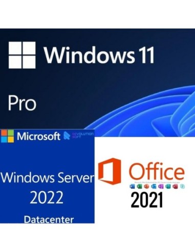 Licencia Windows Server 2022 Datacenter + Windows 11 PRO + Office 2021 PRO PLUS para 1 PC