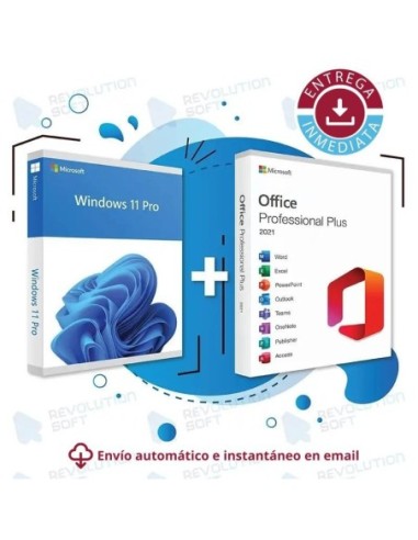 Windows 11 PRO + Office 2021 PRO PLUS para 1 PC