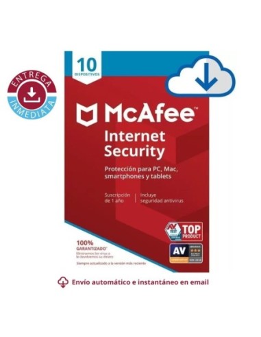 McAfee Internet Security 10 Dispositivos - 1 año