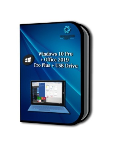 Windows 10 Pro + Office 2019 Pro Plus + USB DRIVE