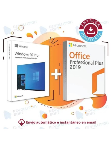 Windows 10 PRO + Office 2019 PRO PLUS para 1 PC