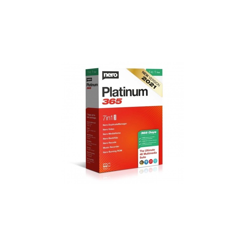 Nero Platinum 365 - 7 en 1 Suite - 1 PC - 1 año