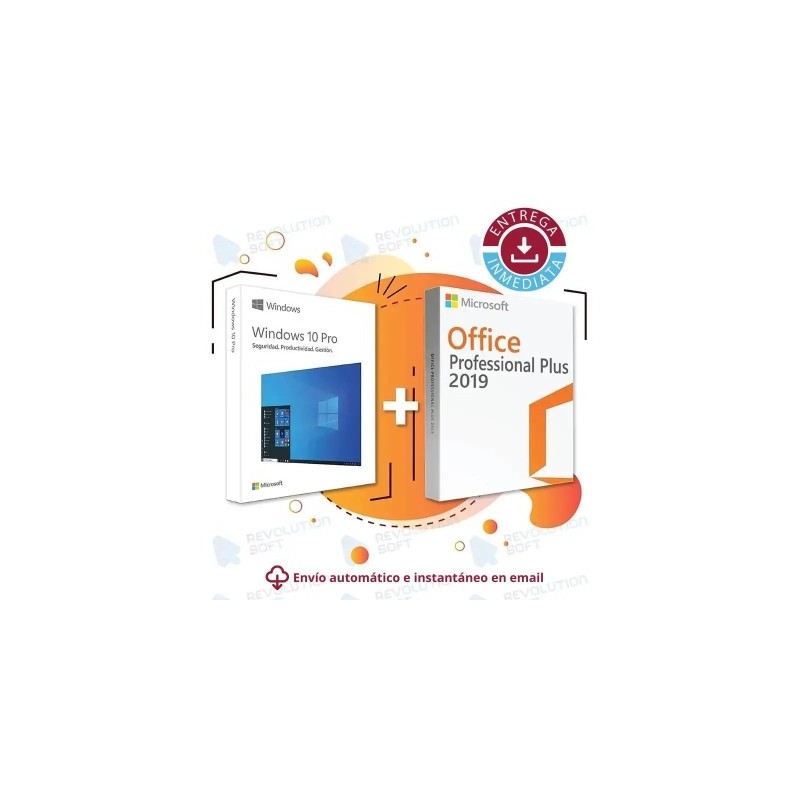 Windows 10 PRO + Office 2019 PRO PLUS para 1 PC
