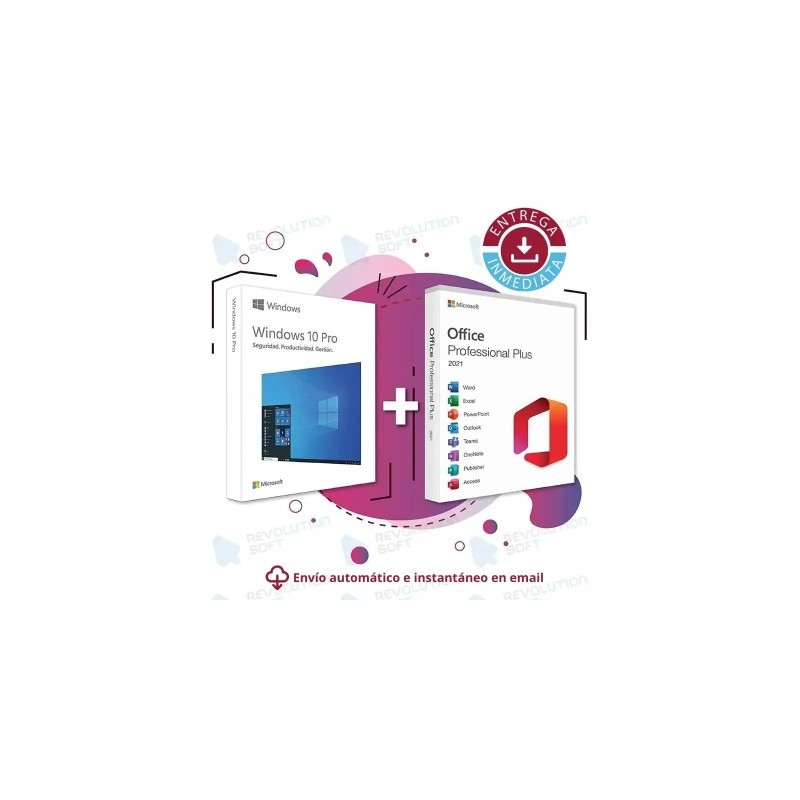 Windows 10 PRO + Office 2021 PRO PLUS para 1 PC