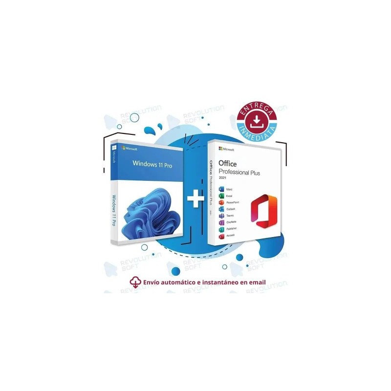 Windows 11 PRO + Office 2021 PRO PLUS para 1 PC